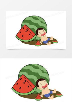 男孩插画吃瓜图片大全,男孩插画中的吃瓜瞬间